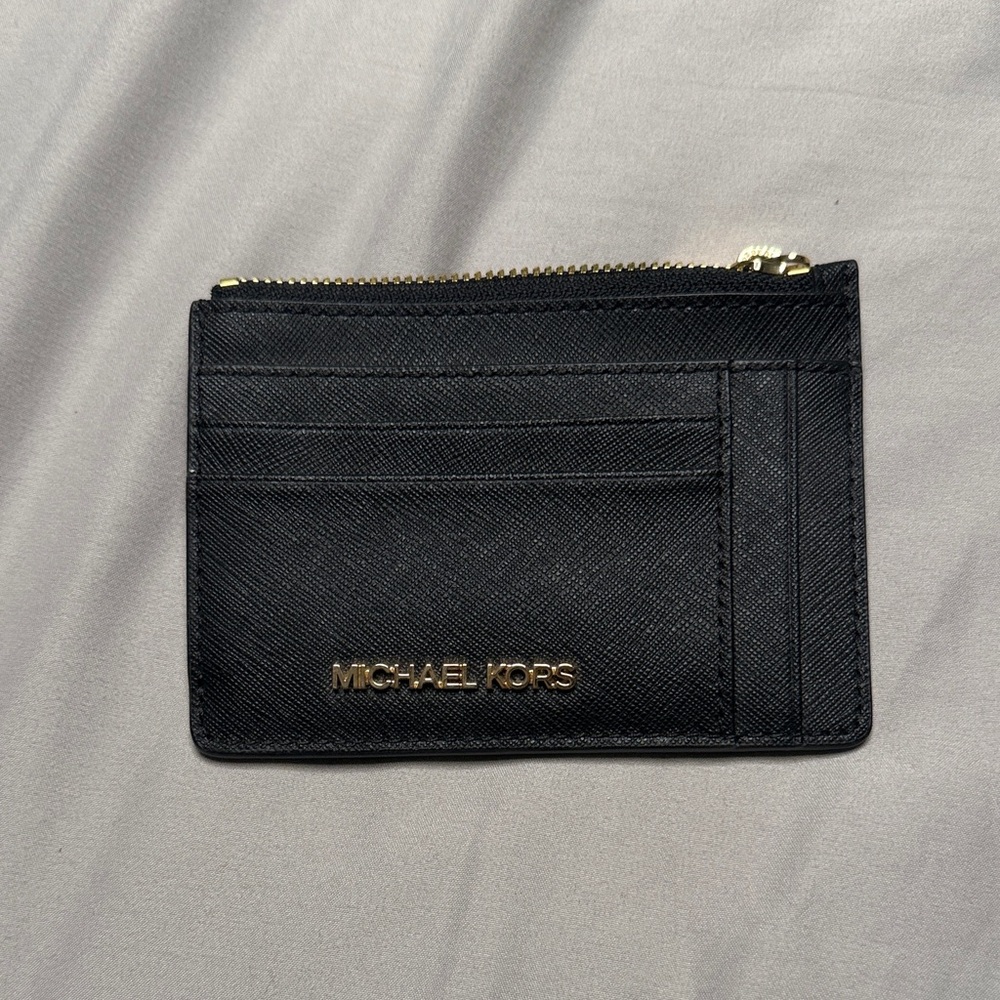 Michael Kors Black and Gold Card Wallet